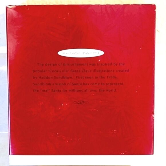 HALLMARK 1994 RELAXING MOMENT COCA-COLA SANTA ORNAMENT - Picture 6 of 6